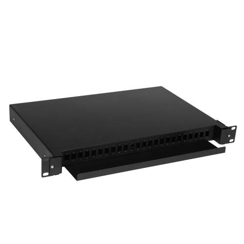 Кросс оптический LANMASTER 19" металлический, 1U на  24 адаптера SC, выдвижной